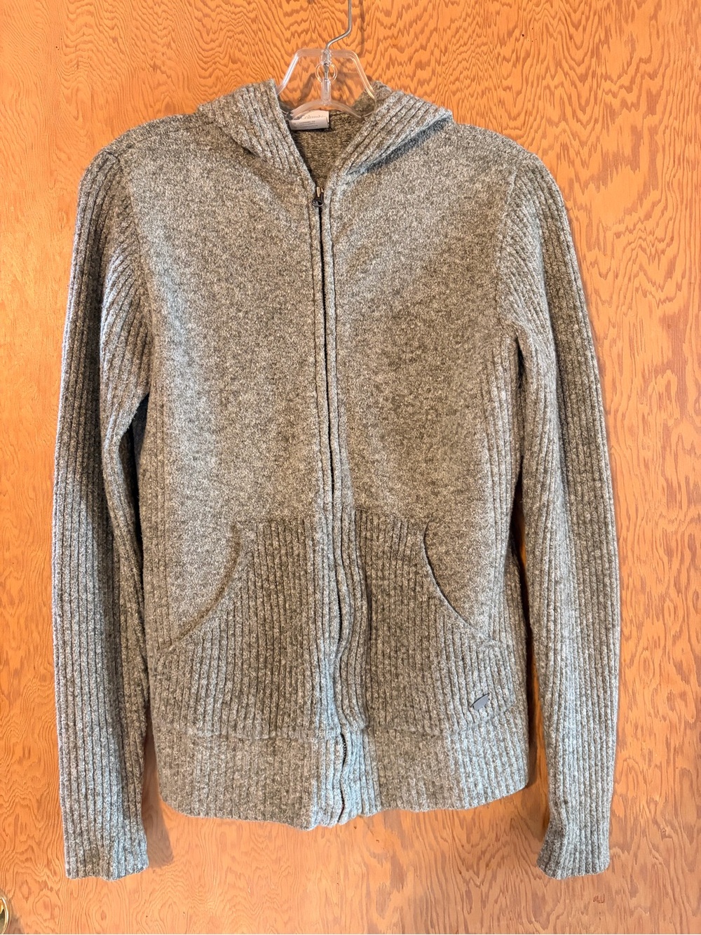 Columbia Women's Gray Zip-Up Hooded Cardigan Sweater
